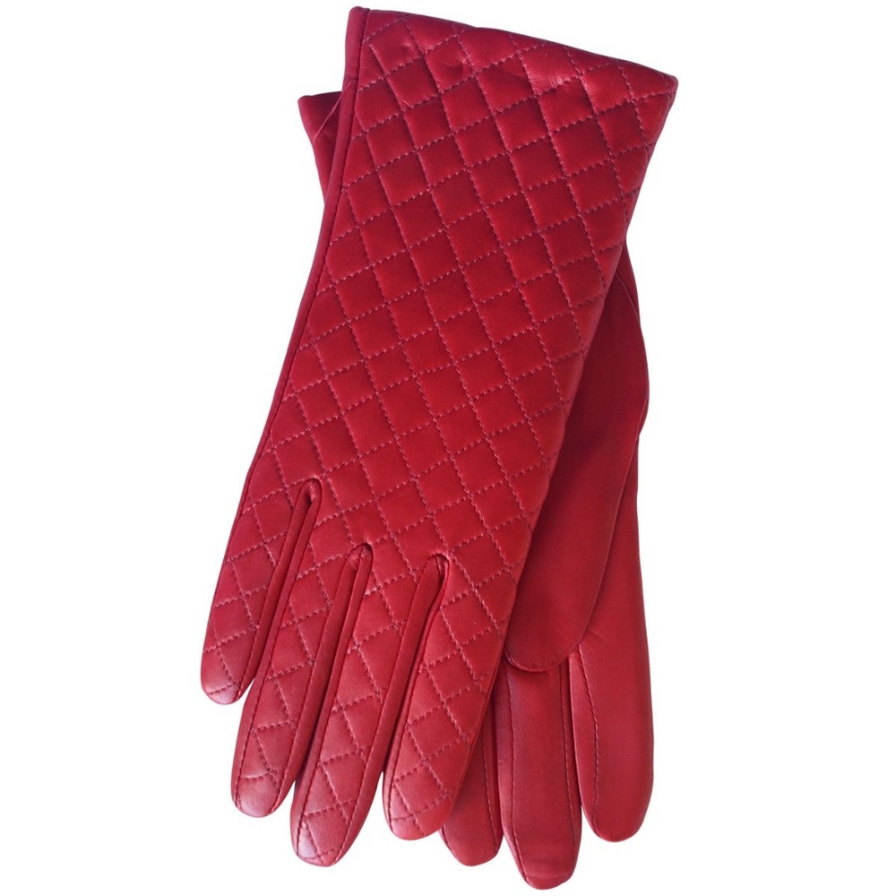 Hilts-Willard Quilted Leather Gloves, Red